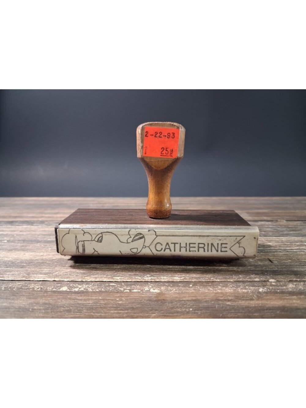 Vintage Catherine Stamp Happy Airplane Rubber Wooden Handle